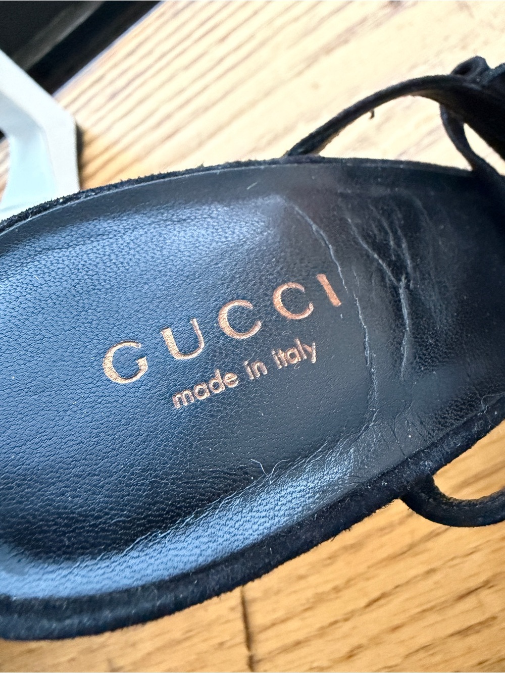Gucci Black Suede Fringe Stiletto Sandals - Picture 5 of 8